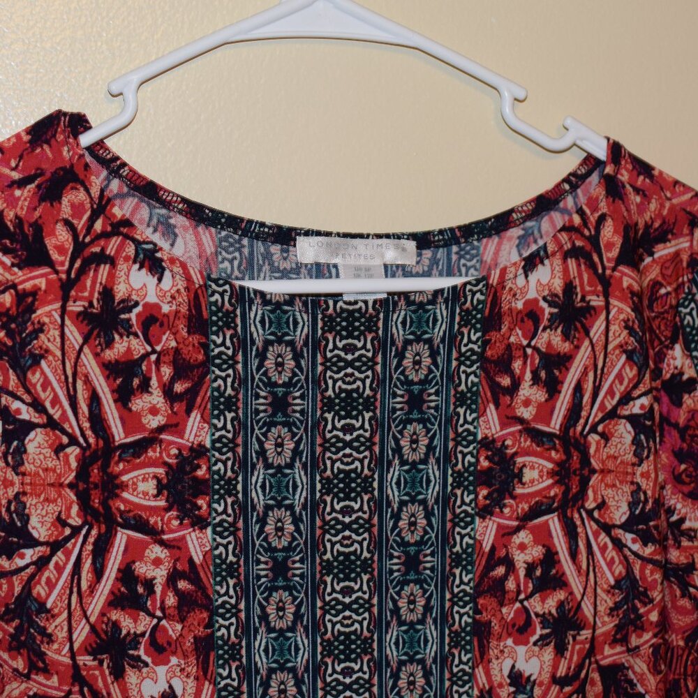 London Times Classy Shift Midi Dress Business Casual Formal Career Wear - 8P - Picture 2 of 8